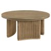 Halstead 36-inch Round Wood Coffee Table Distressed Light Brown